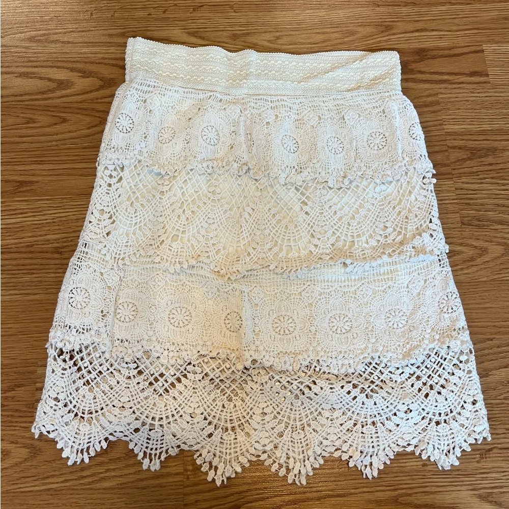 Blue Island Elegant Cream Lace Skirt
